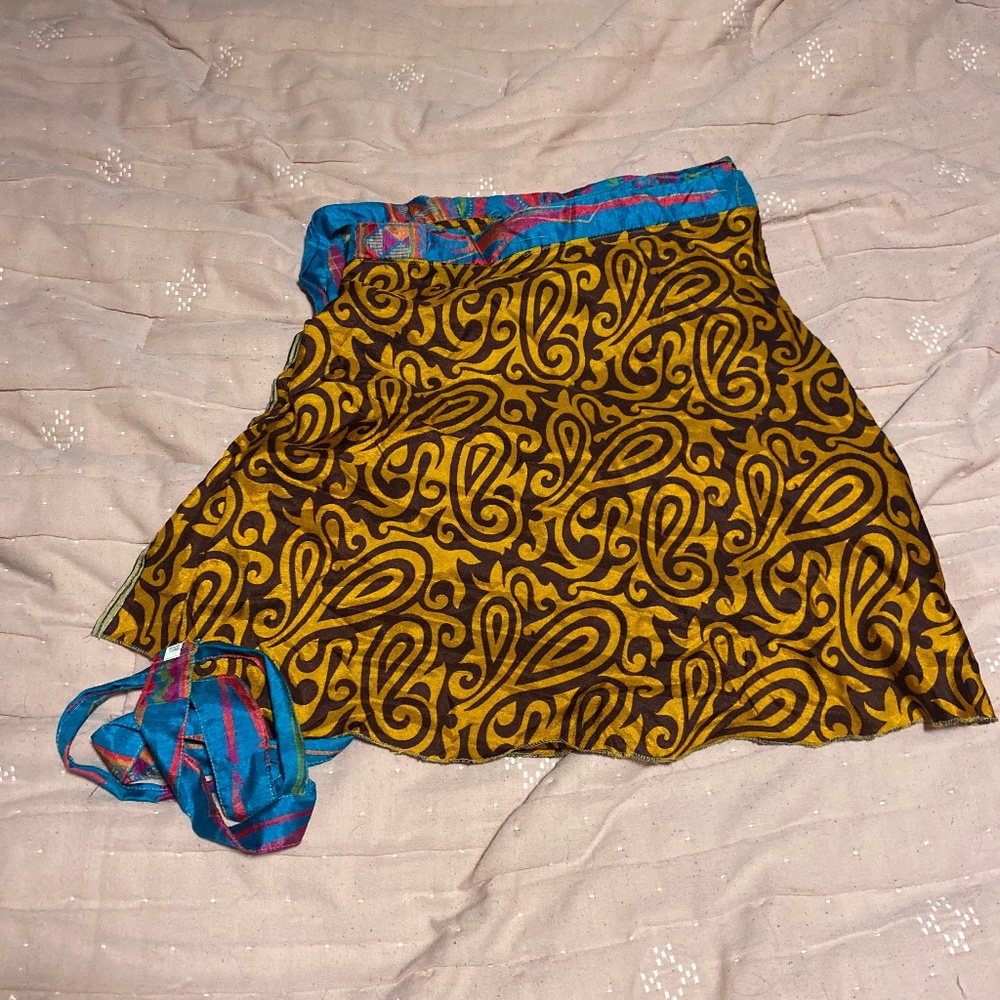 Sari wrap reversible skirt
